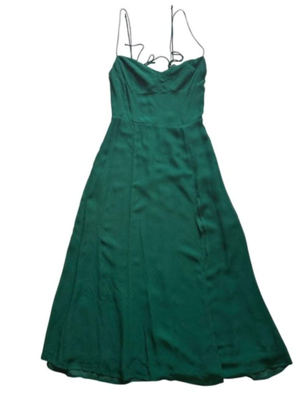 Reformation Juliette Midi Dress Emerald Green 2 - Picture 4 of 9